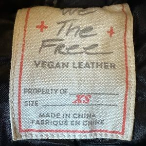 Free people we the Free Vegan leather black Monroe hooded Moto jacket!